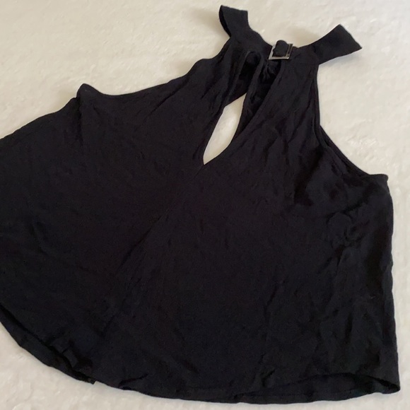 Free People | Twist & Shout Keyhole Buckle Halter Tank Top Black OB524991 (XS) - Picture 13 of 16